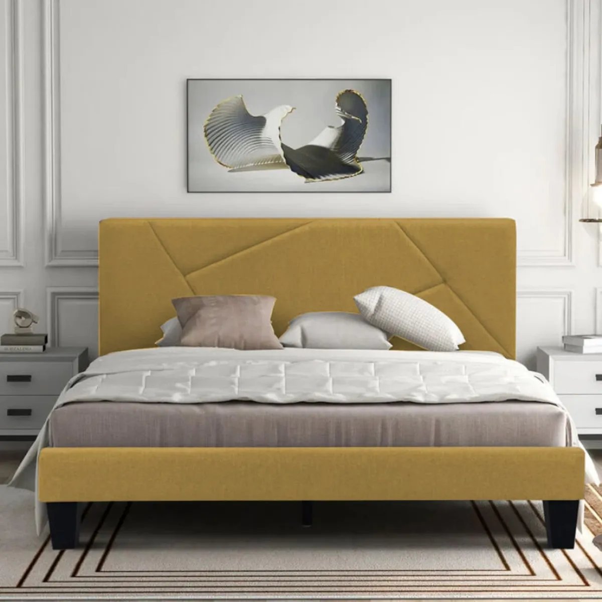 EKONOMODO - Colchón con Base Cama  King Firmeza Media Ortopédico Doble Cara Resortado 200 x 200 cm  + Cabecero Combo Ekonomodo 