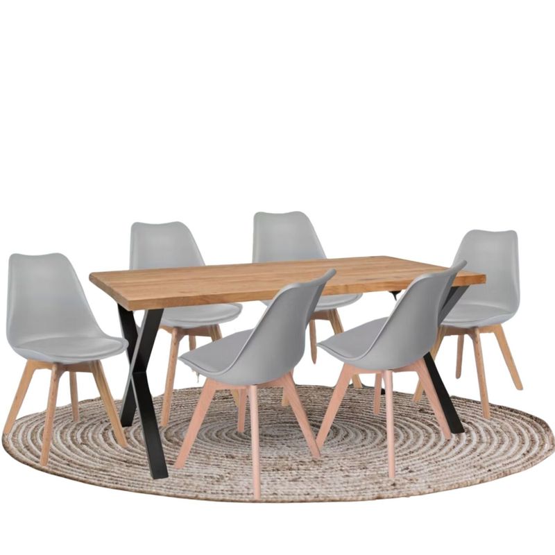 EKONOMODO - Juego de Comedor Moderno para 6 Personas (Comedor + 6 Sillas) Ekonomodo 