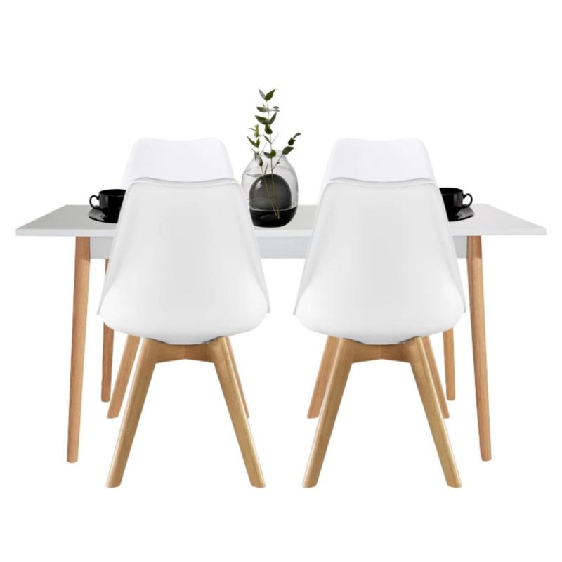 EKONOMODO - Juego de Comedor Moderno para 4 Personas (Comedor + 4 Sillas) Ekonomodo 