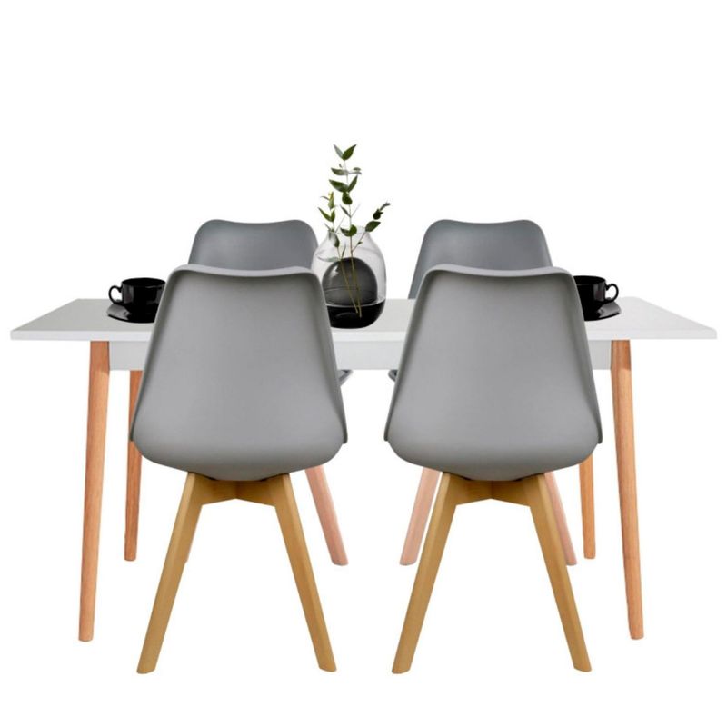 EKONOMODO - Juego de Comedor Moderno para 4 Personas (Comedor + 4 Sillas) Ekonomodo 