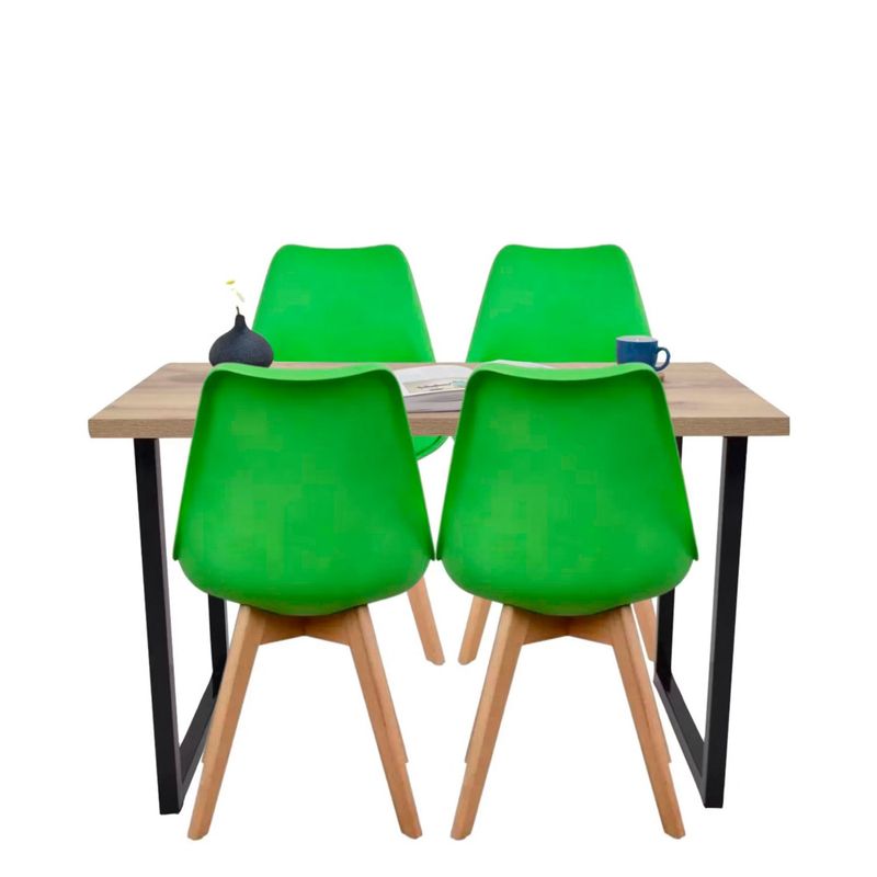 EKONOMODO - Juego de Comedor Moderno para 4 Personas (Comedor + 4 Sillas) Ekonomodo 