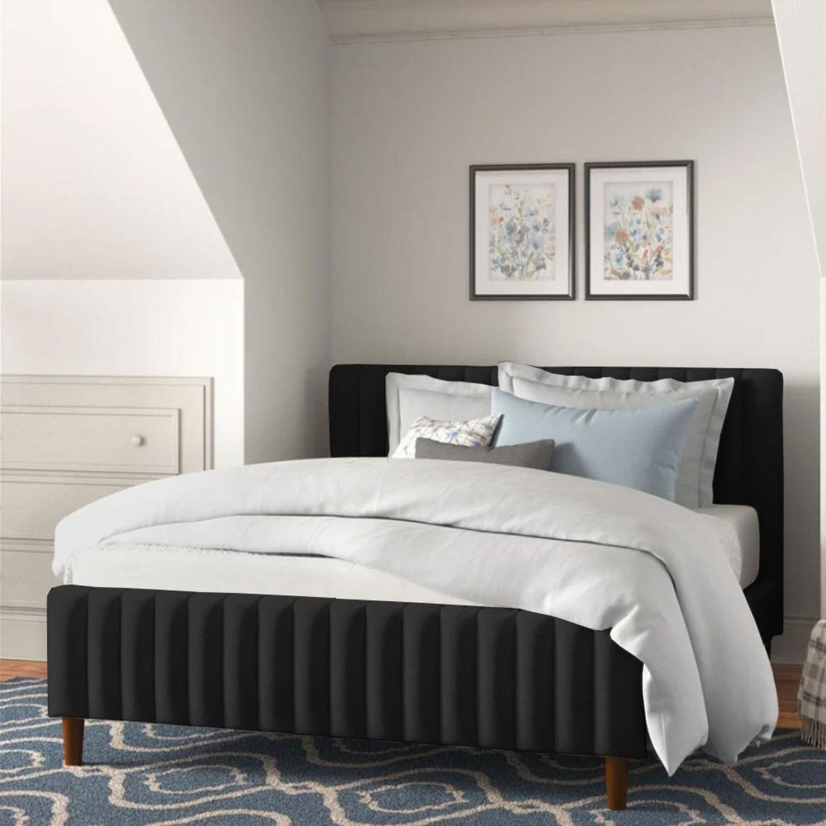 EKONOMODO - Colchón con Base Cama  Semidoble Firmeza Media Ortopédico con Pillow Resortado 120 x 190 cm  + Cabecero Combo Ekonomodo 