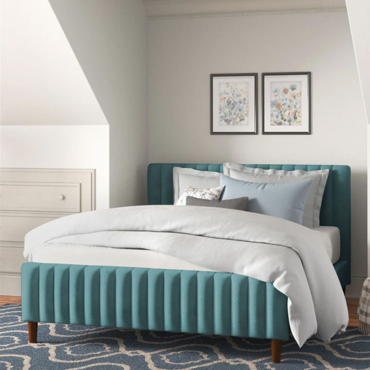 EKONOMODO - Colchón con Base Cama  Doble Firmeza Media Ortopédico con Pillow Resortado 140 x 190 cm  + Cabecero Combo Ekonomodo 