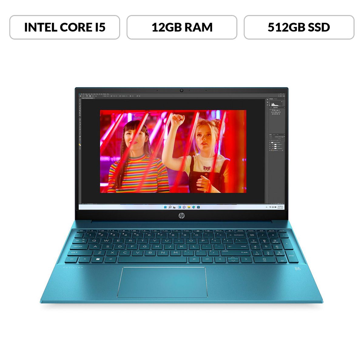 HP - Portátil Pavilion HP | Intel Core i5 | 12GB RAM | 512GB SSD Almacenamiento | Windows 11 | 15.6 pulgadas | 15-eg0510la | Computador Portátil