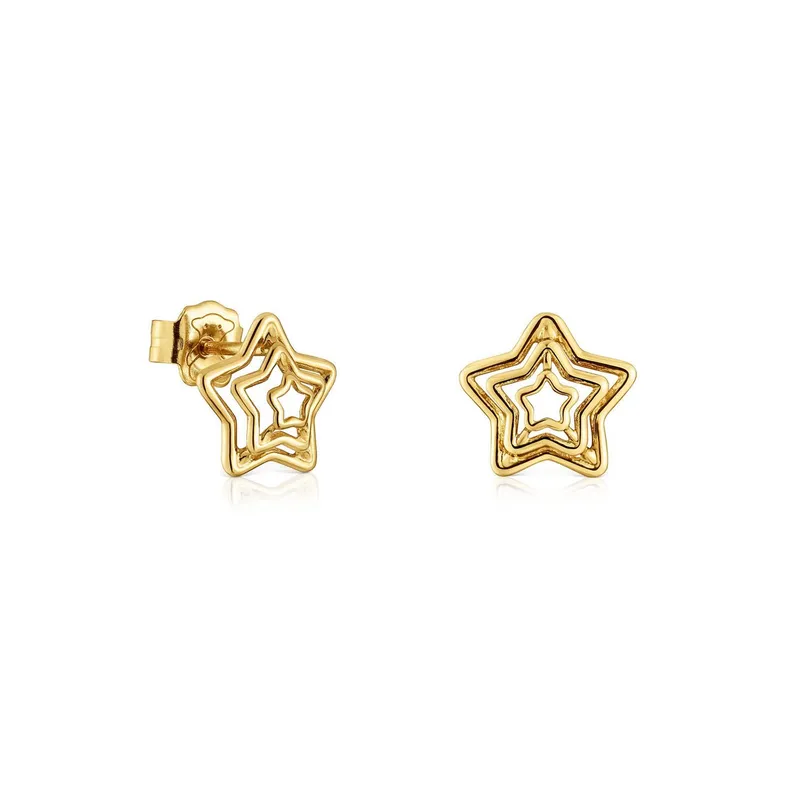 TOUS - Pendientes estrella con baño de oro 18 kt sobre plata Bickie