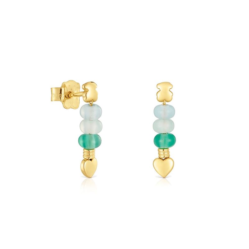 TOUS - Pendientes cortos de oro y calcedonia motivos TOUS Balloon