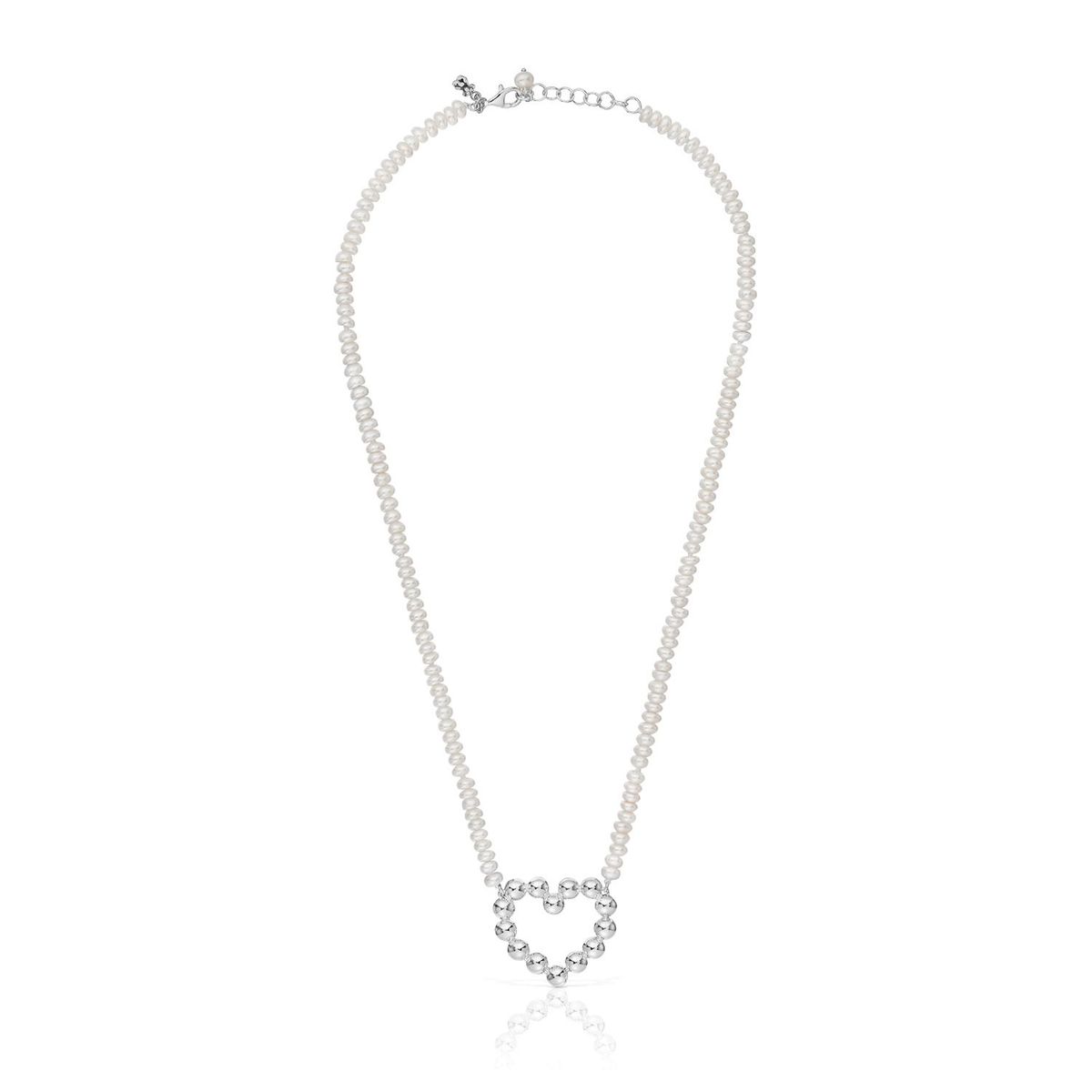 TOUS - Collar corto de plata motivo corazón y perlas cultivadas Sugar Party