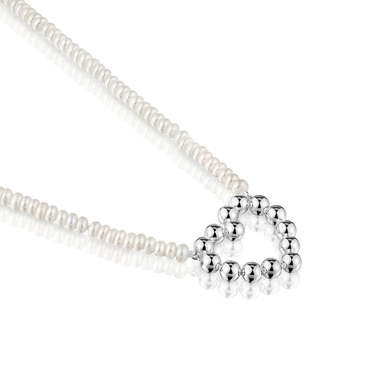 TOUS - Collar corto de plata motivo corazón y perlas cultivadas Sugar Party