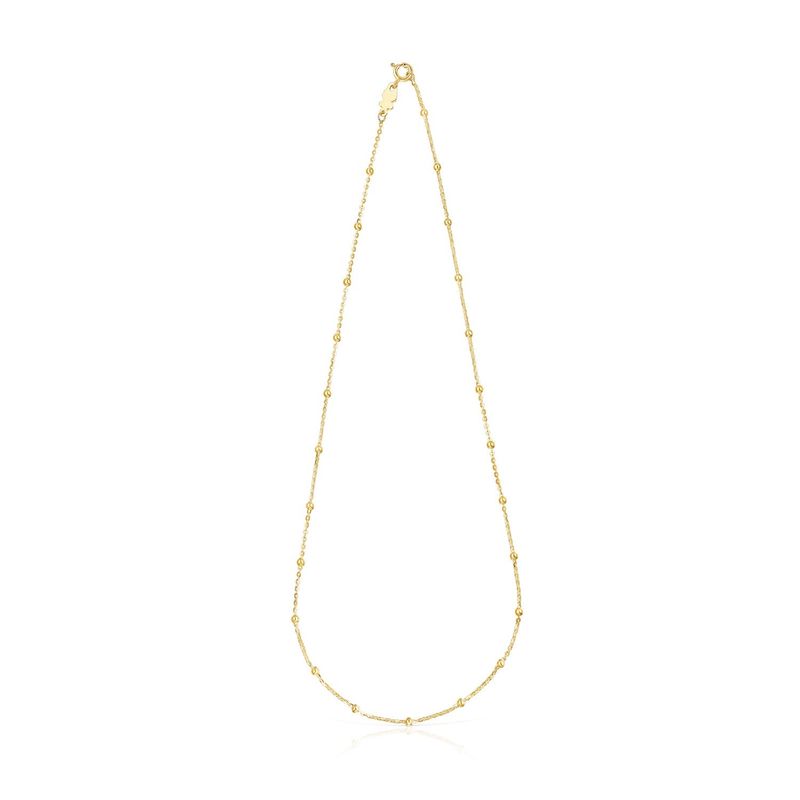 TOUS - Gargantilla con baño de oro de 18 kt sobre plata con bolas intercaladas TOUS Basics