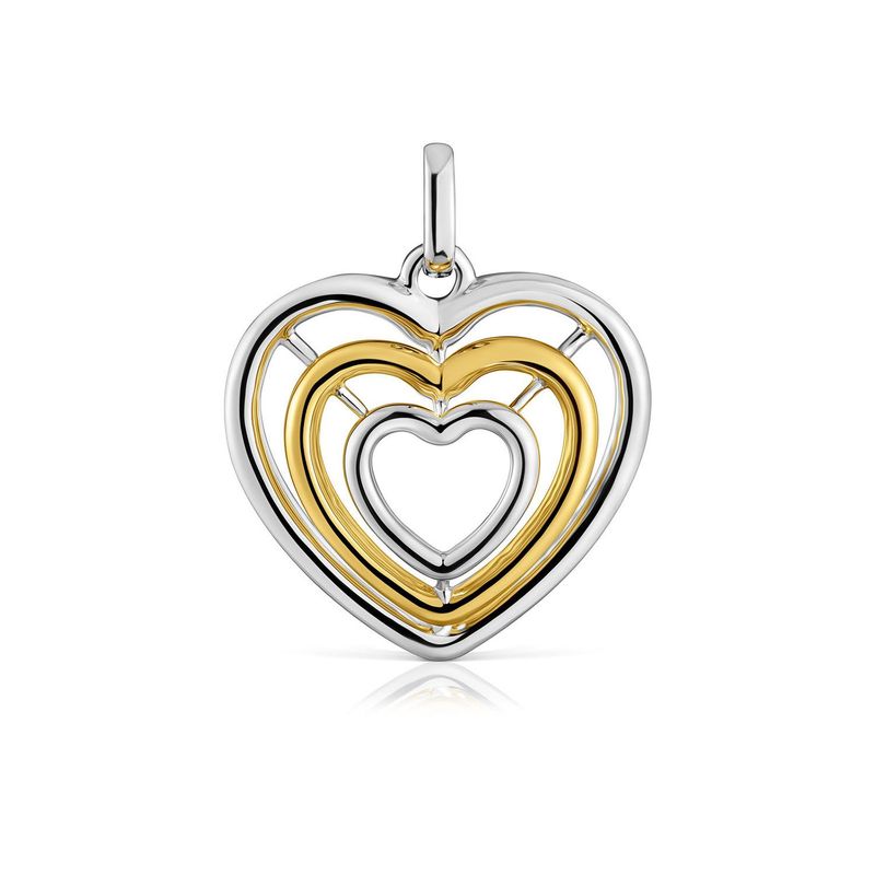 TOUS - Colgante triple corazón bicolor Bickie