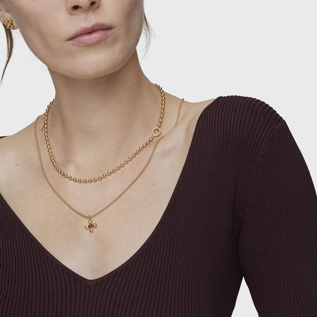 TOUS - Colgante pequeño con baño de oro 18 kt sobre plata y amatista Sugar Party