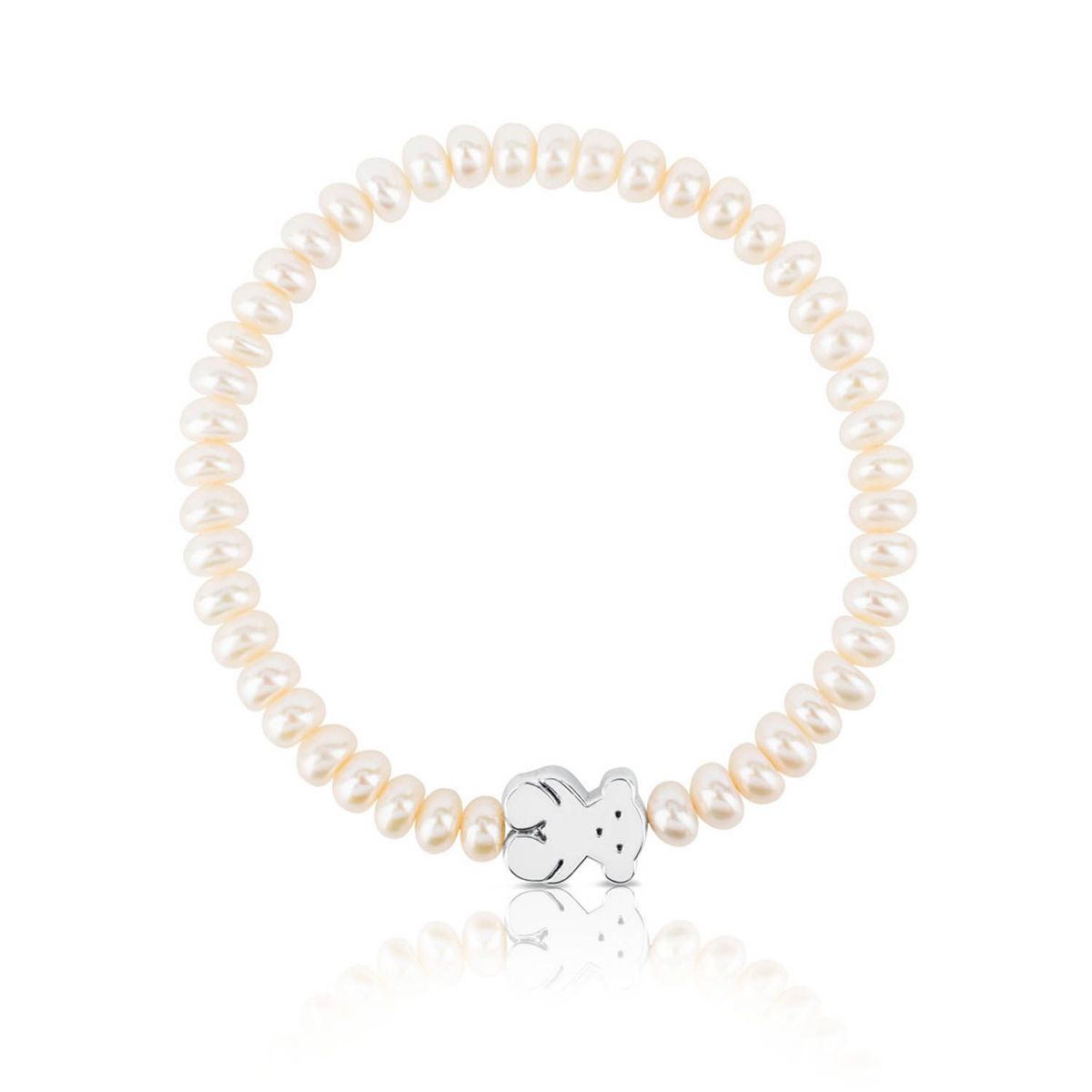 TOUS - Pulsera de perlas y motivo oso de plata Sweet Dolls