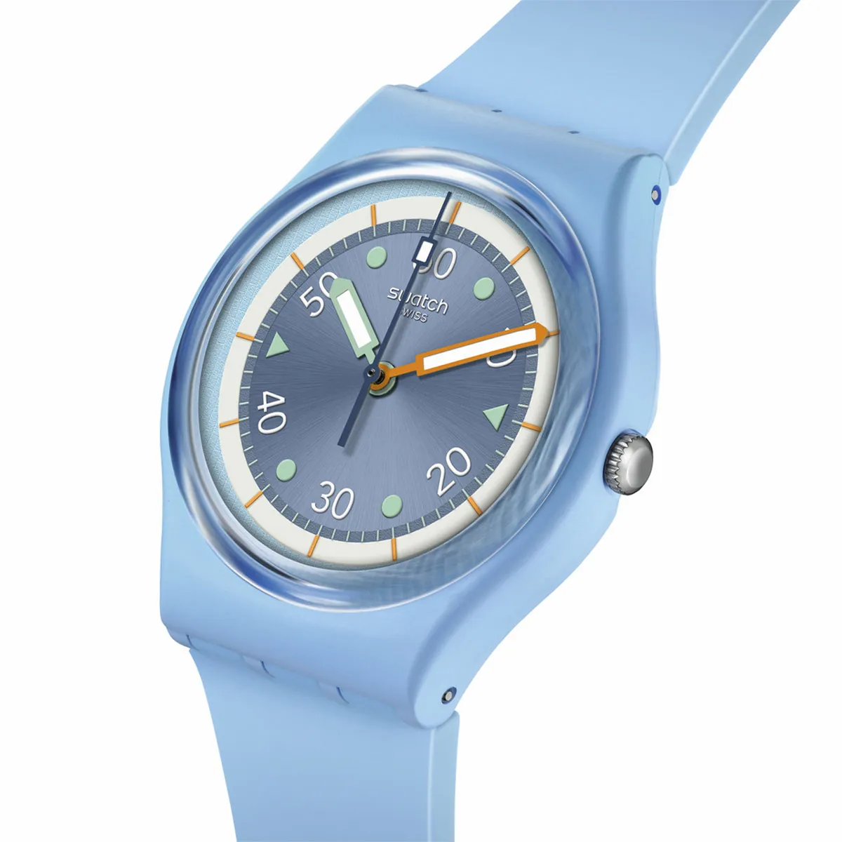 SWATCH - Reloj Swatch Unisex Frozen Waterfall. Reloj Silicona Azul