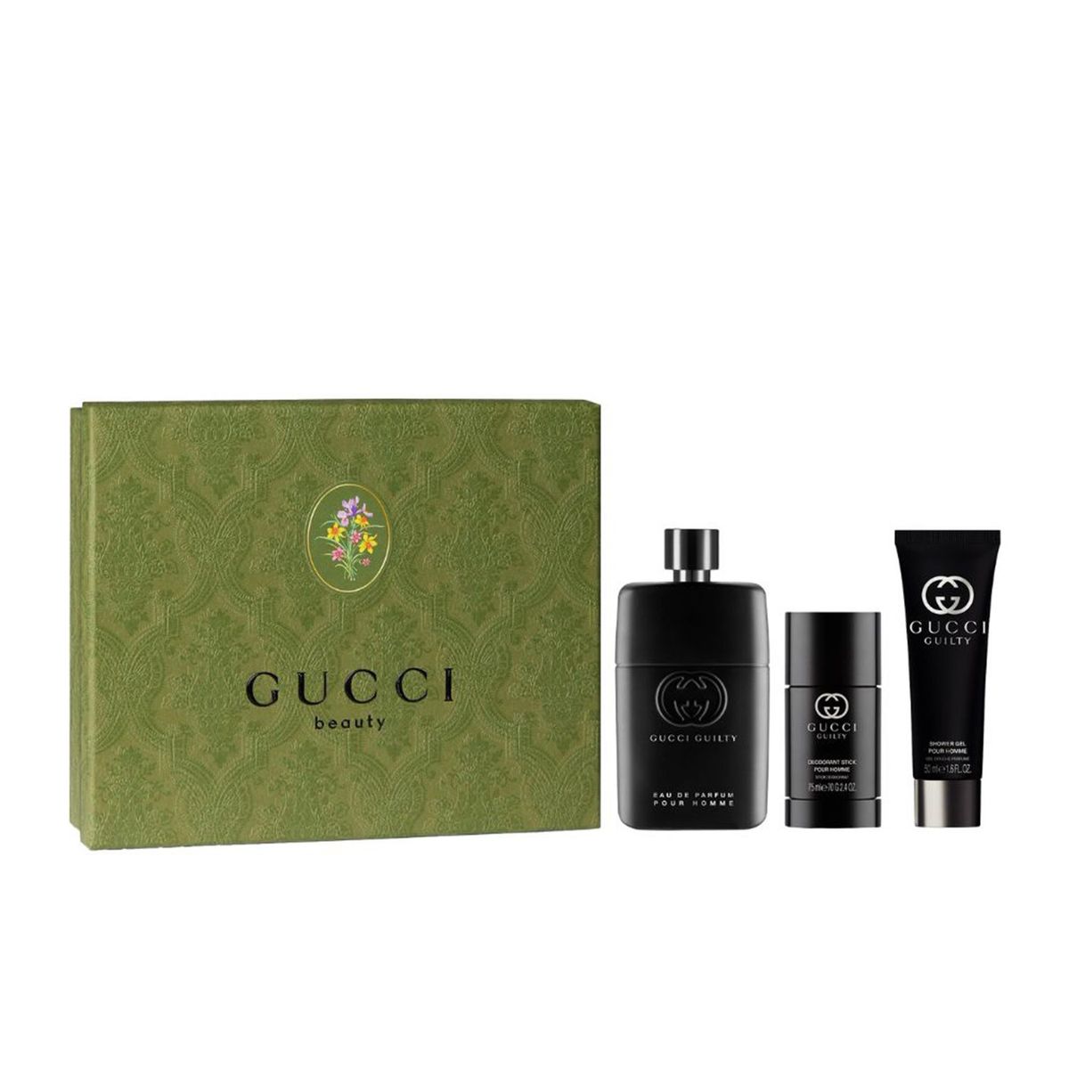 GUCCI - Set de Perfume Hombre Gucci incluye: Perfume Gucci Guilty Pour Homme Eau de parfum 90ml (3.0oz) - Gel ducha 50ml (1.6oz) - Desodorante Gucci Guilty Pour Homme 75ml (2.5oz) 