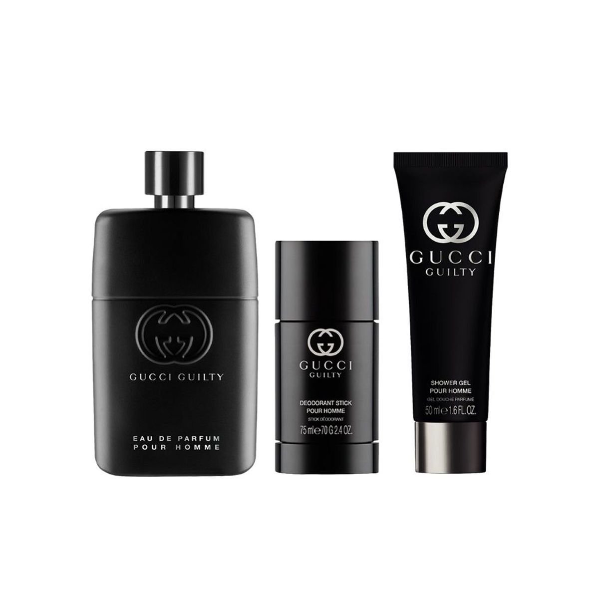 GUCCI - Set de Perfume Hombre Gucci incluye: Perfume Gucci Guilty Pour Homme Eau de parfum 90ml (3.0oz) - Gel ducha 50ml (1.6oz) - Desodorante Gucci Guilty Pour Homme 75ml (2.5oz) 