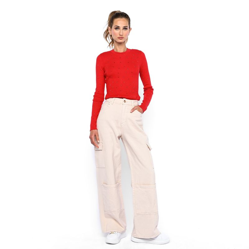 MOSSIMO - Jean Cargo Mujer Tiro alto Mossimo