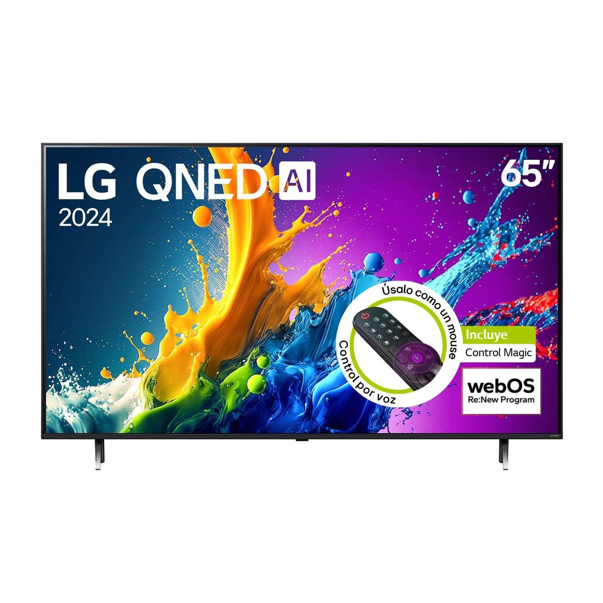 LG - Televisor LG QNED | 65 pulgadas 4K UHD | Smart TV AI webOS24 | incluye Magic Remote