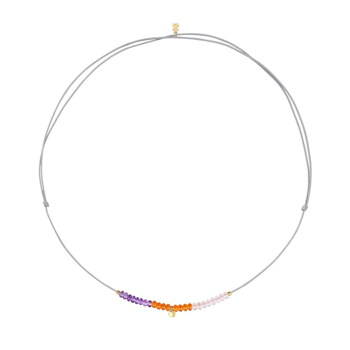 TOUS - Collar corto de cordón, motivo corazón de oro y calcedonia Tous Balloon