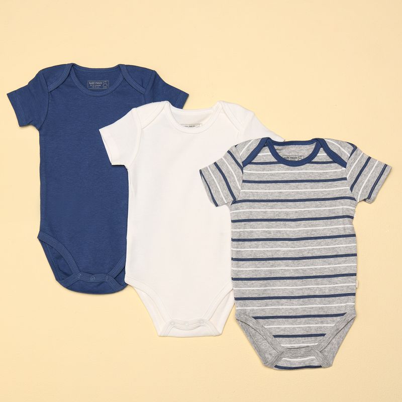 BABY FRESH - Body Bebé niño Pack de 3 unidades Algodón Baby Fresh