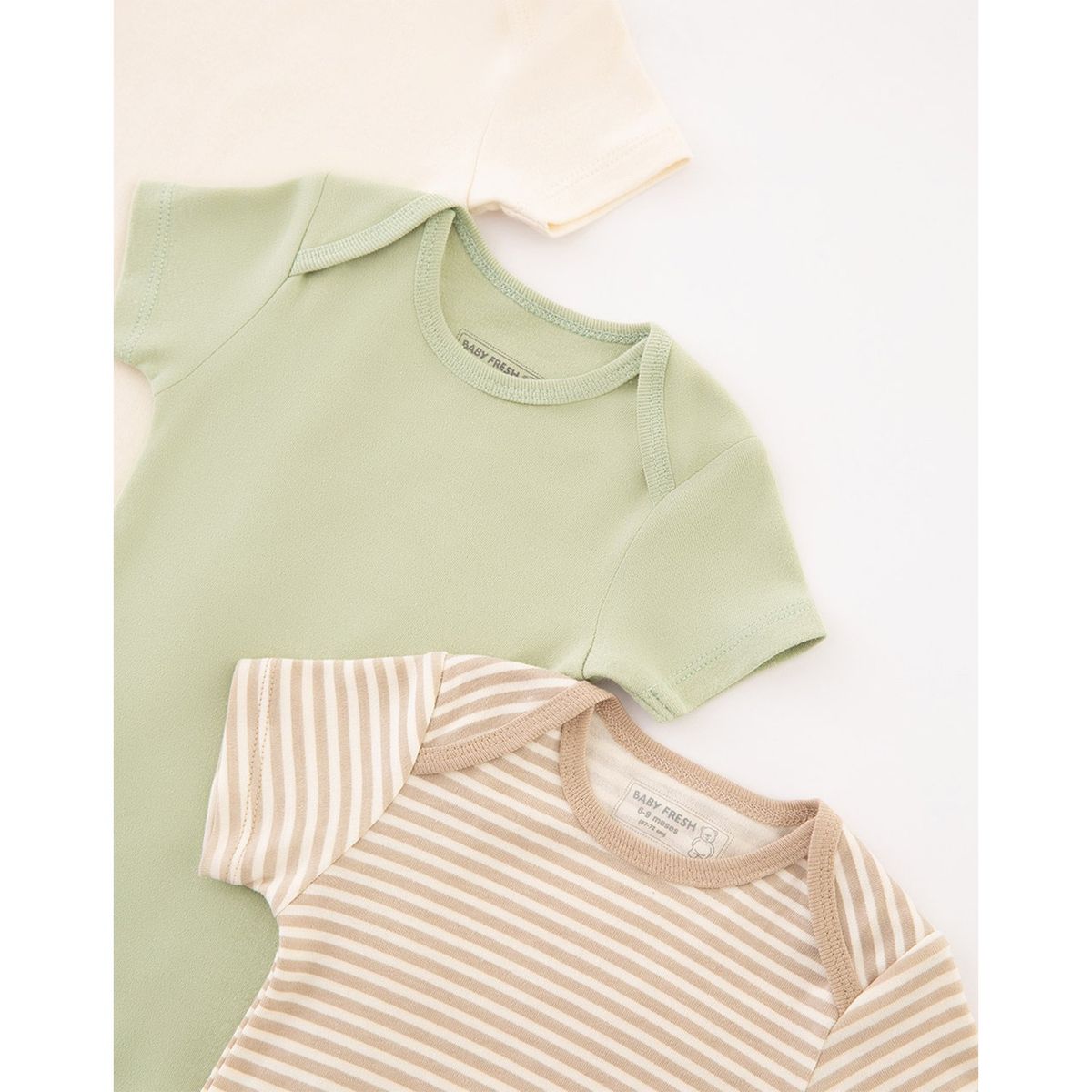 BABY FRESH - Body Unisex bebé Pack de 3 unidades Algodón Baby Fresh