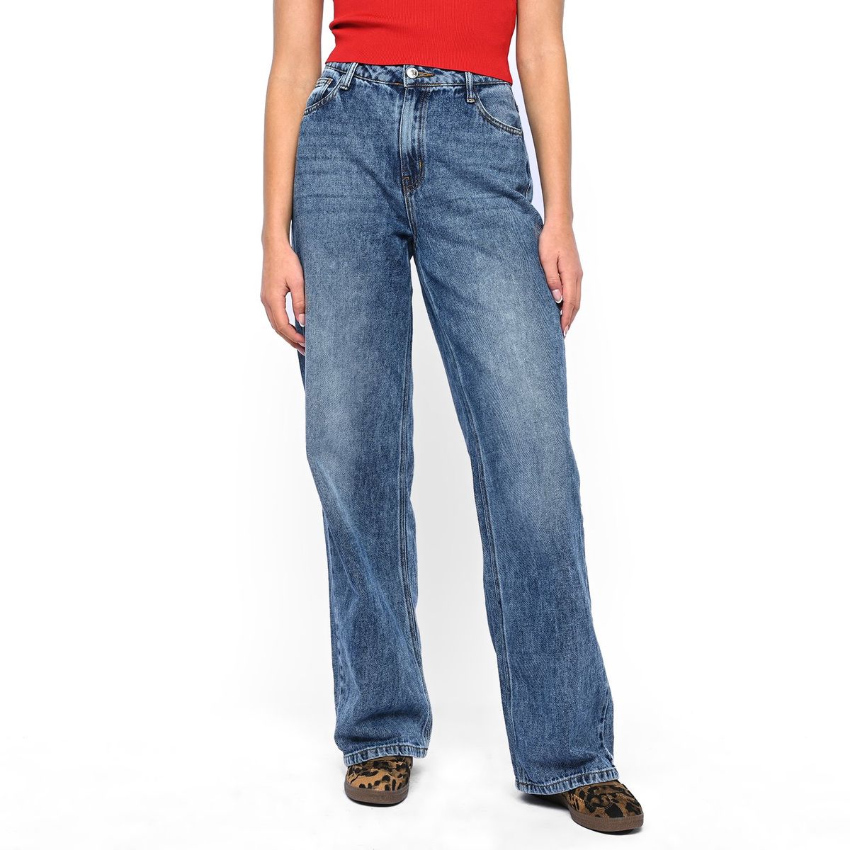 SYBILLA - Jean Wide Leg Mujer Tiro medio Sybilla