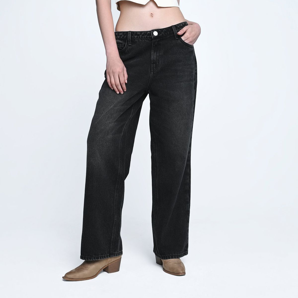 SYBILLA - Jean Wide Leg Mujer Tiro medio Sybilla