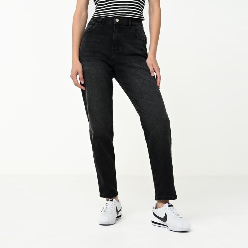 SYBILLA - Jean Mom Fit Mujer Tiro alto Sybilla