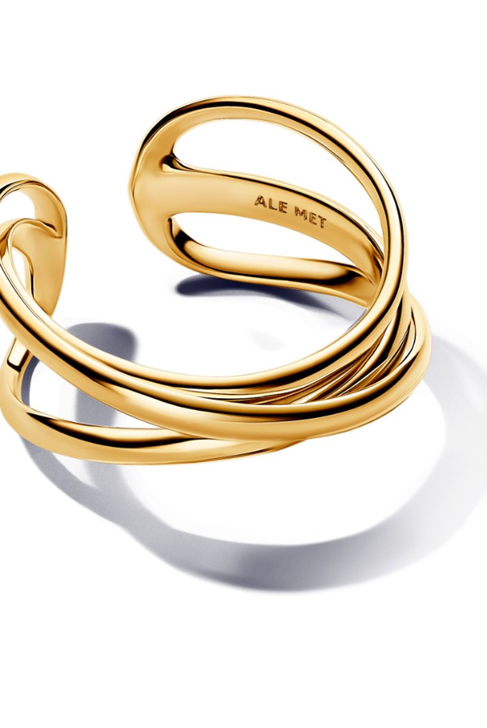 PANDORA - Anillo Pandora Abierto Triple Banda Forma Recubrimiento en Oro 