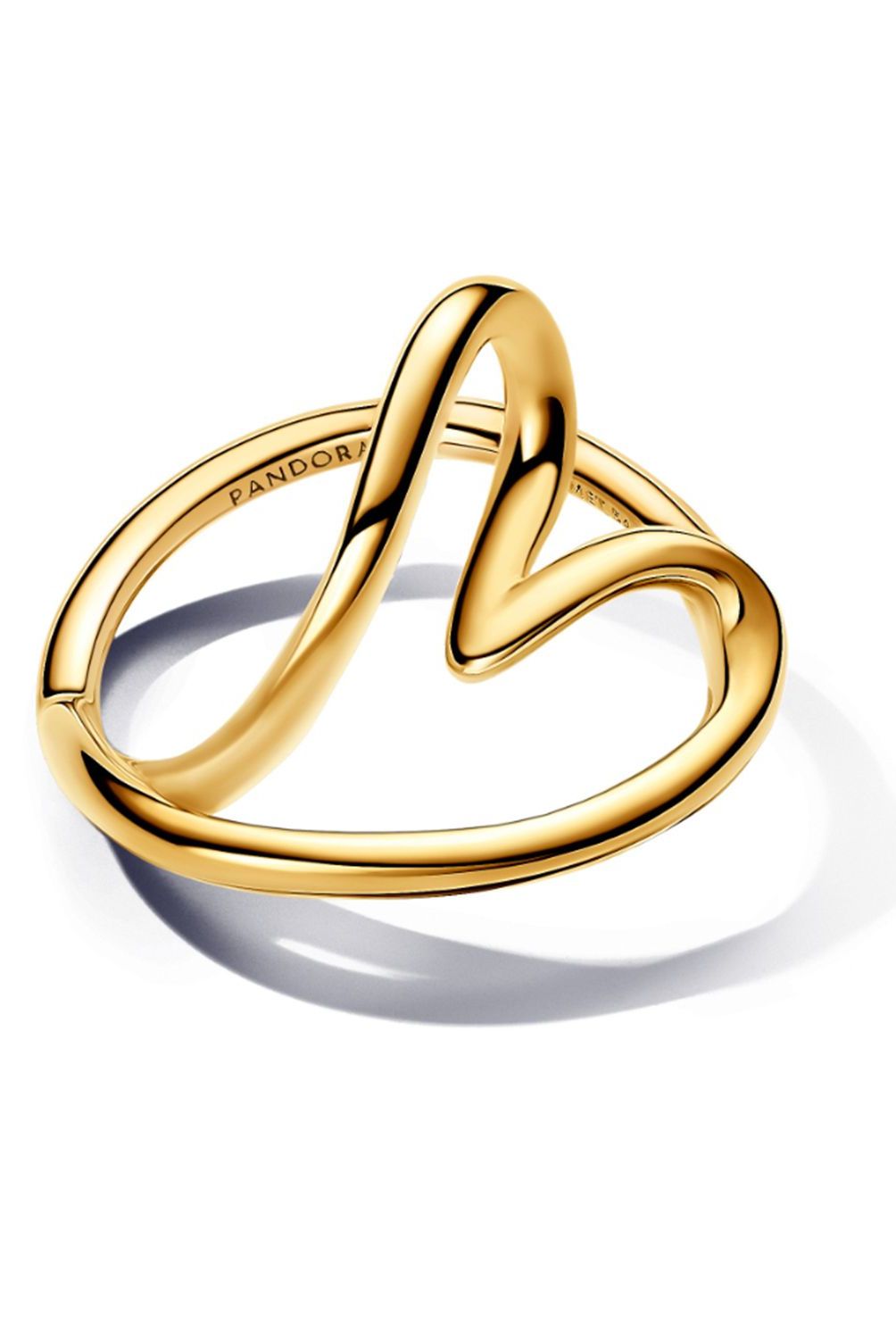 PANDORA - Anillo Pandora Corazón Forma Orgánica Recubrimiento en Oro 