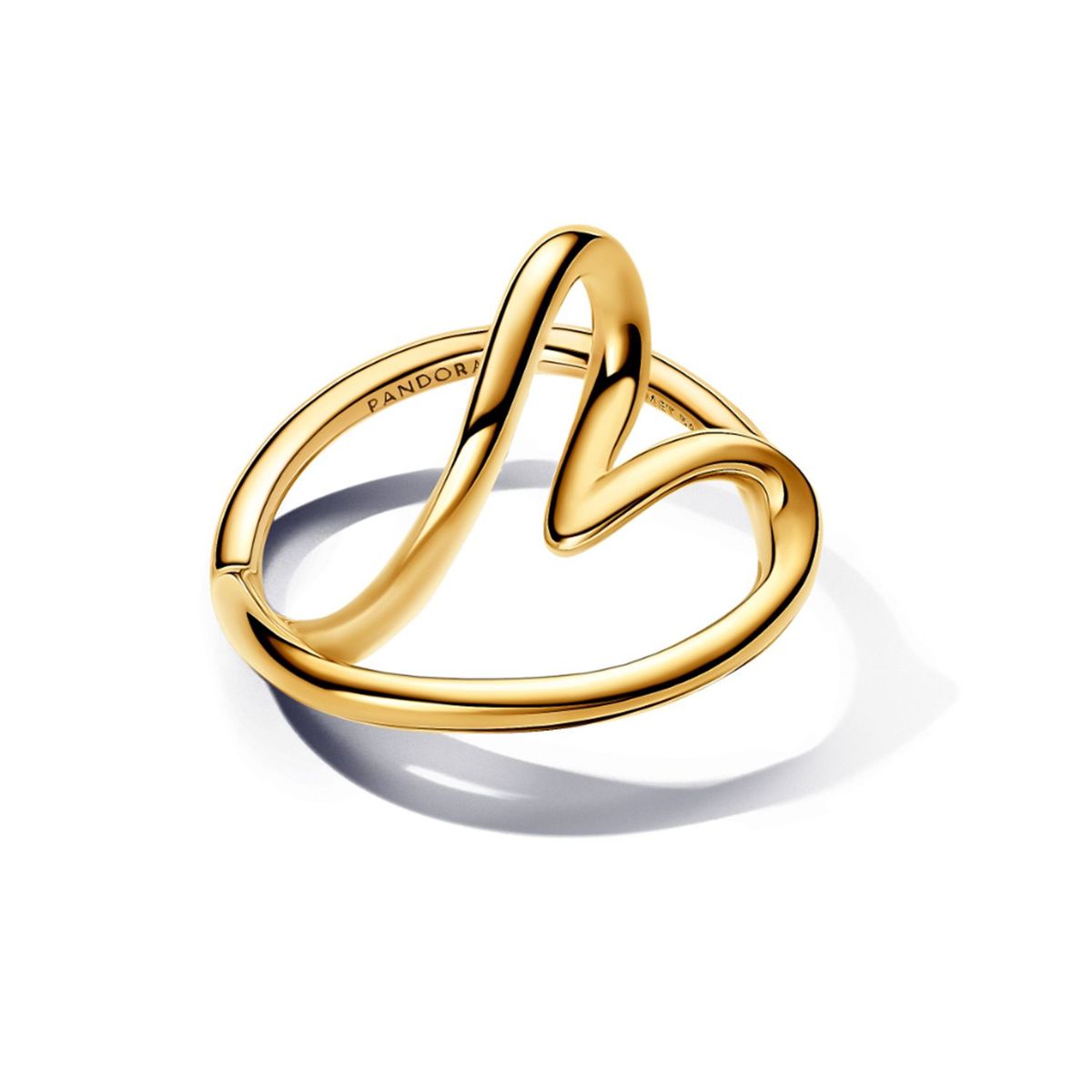 PANDORA - Anillo Pandora Corazón Forma Orgánica Recubrimiento en Oro 