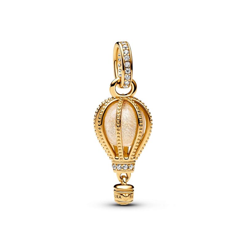 PANDORA - Charm Pandora Globo Aerostático Transparente Brillante Recubrimiento en Oro