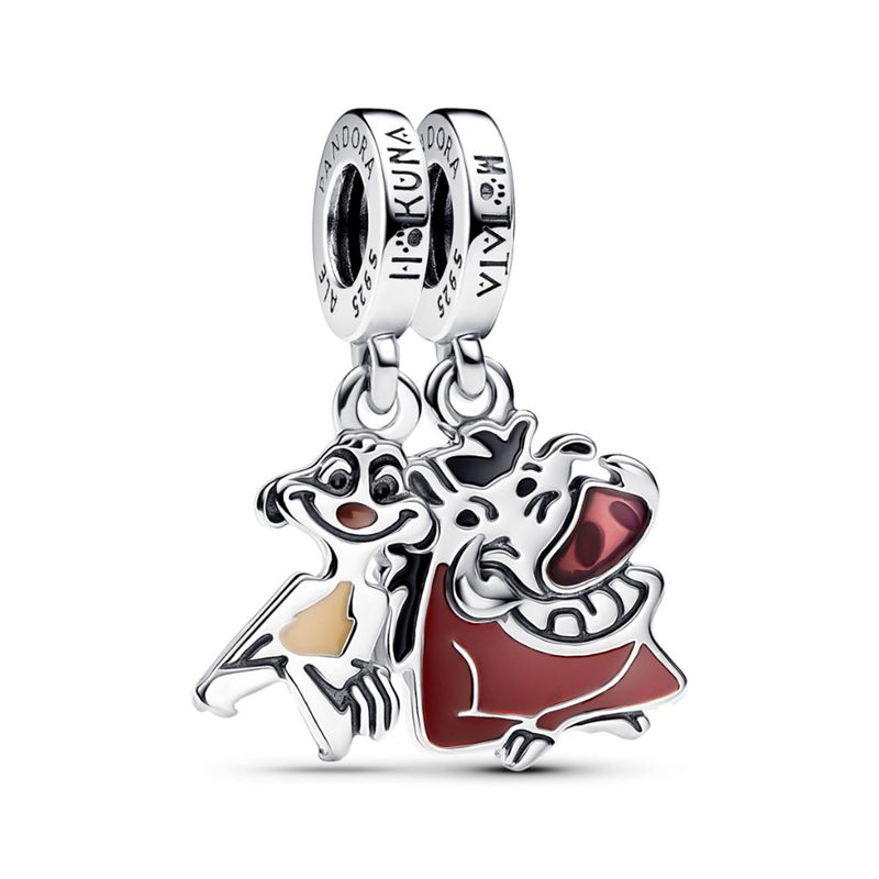 PANDORA - Charm Pandora Divisible Timón y Pumba El Rey León de Disney Plata Esterlina