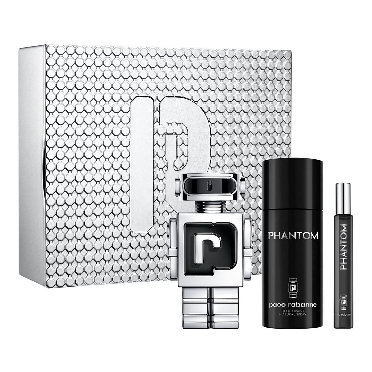 RABANNE - Set de Perfume Hombre Phantom Rabanne Incluye: Perfume 100 ml + Desodorante + Perfume Travel Size