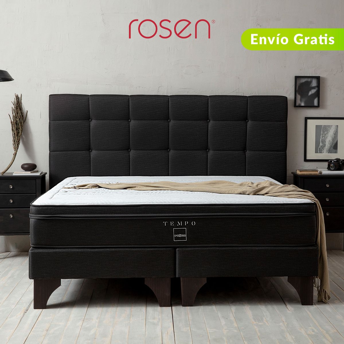 COLCHONES ROSEN - Colchón King Firme Ortopédico con Pillow Resortado Tempo 200 x 200 cm Colchones Rosen