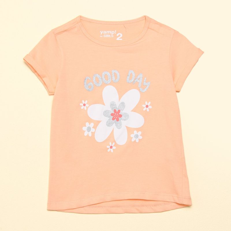 YAMP - Camiseta Niña con Estampado Print Manga corta Algodón Yamp