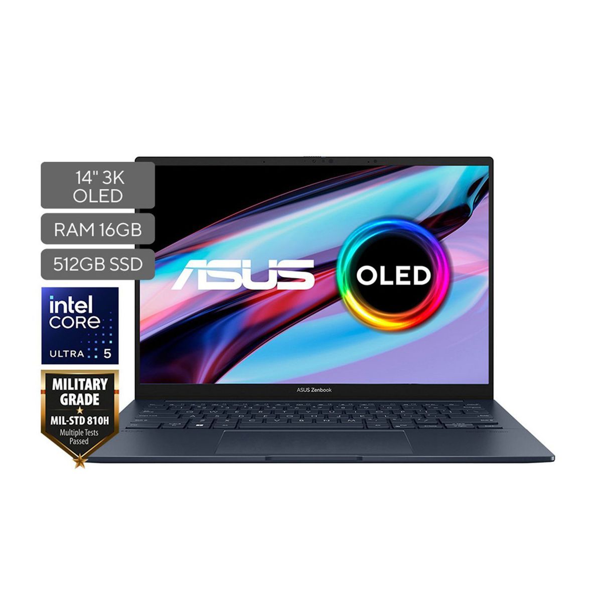 ASUS - Portátil ASUS Zenbook 14 OLED | Intel Core Ultra 5 | 16GB de RAM | 512GB SSD de almacenamiento | Windows 11 |14 Pulgadas | UX3405MA-PP550W |  Computador portátil
