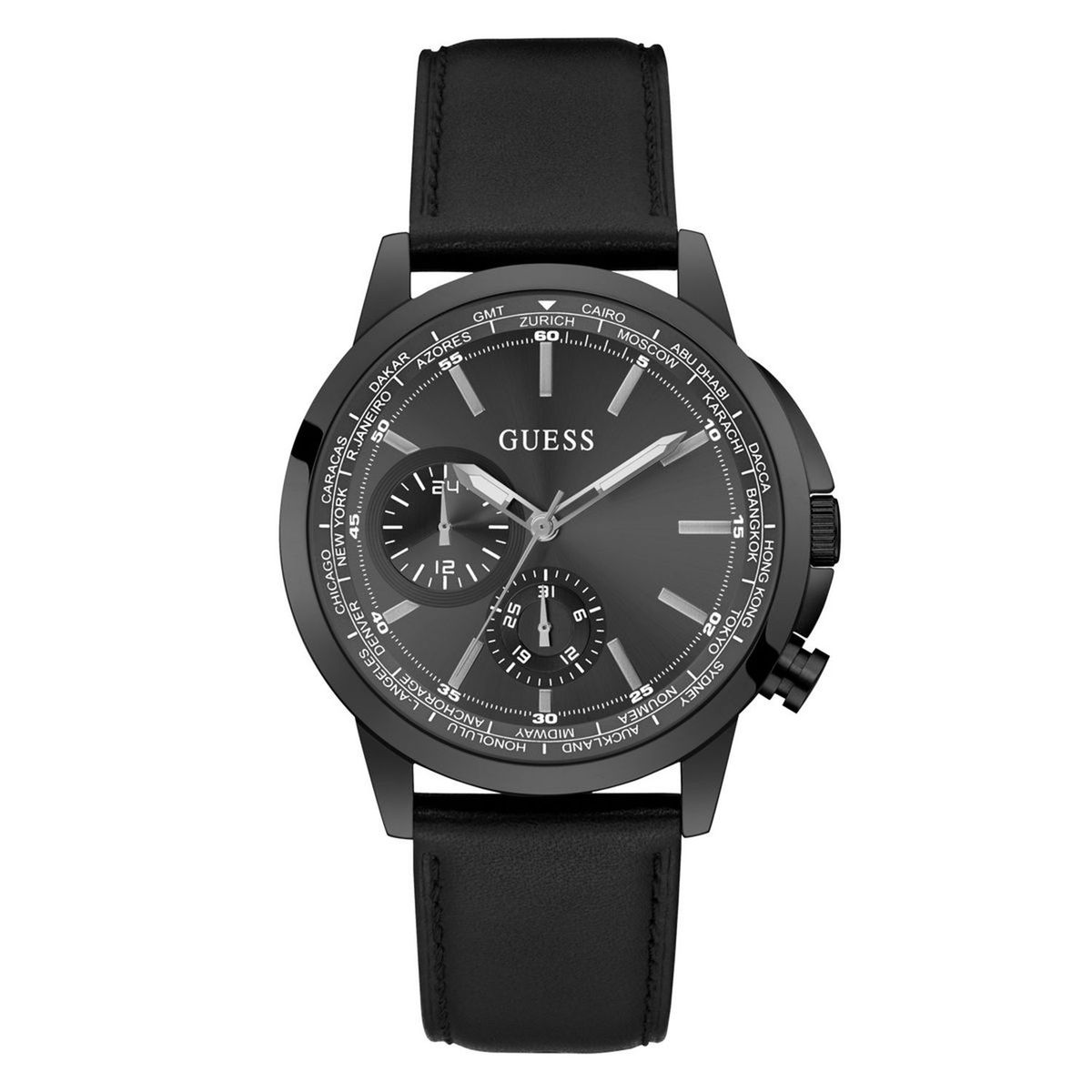 GUESS - Reloj Guess Hombre SPEC. Cuero Negro GW0540G3
