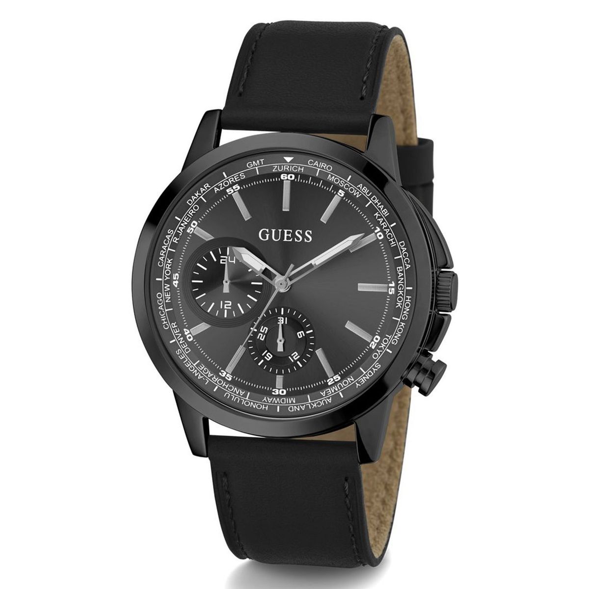 GUESS - Reloj Guess Hombre SPEC. Cuero Negro GW0540G3