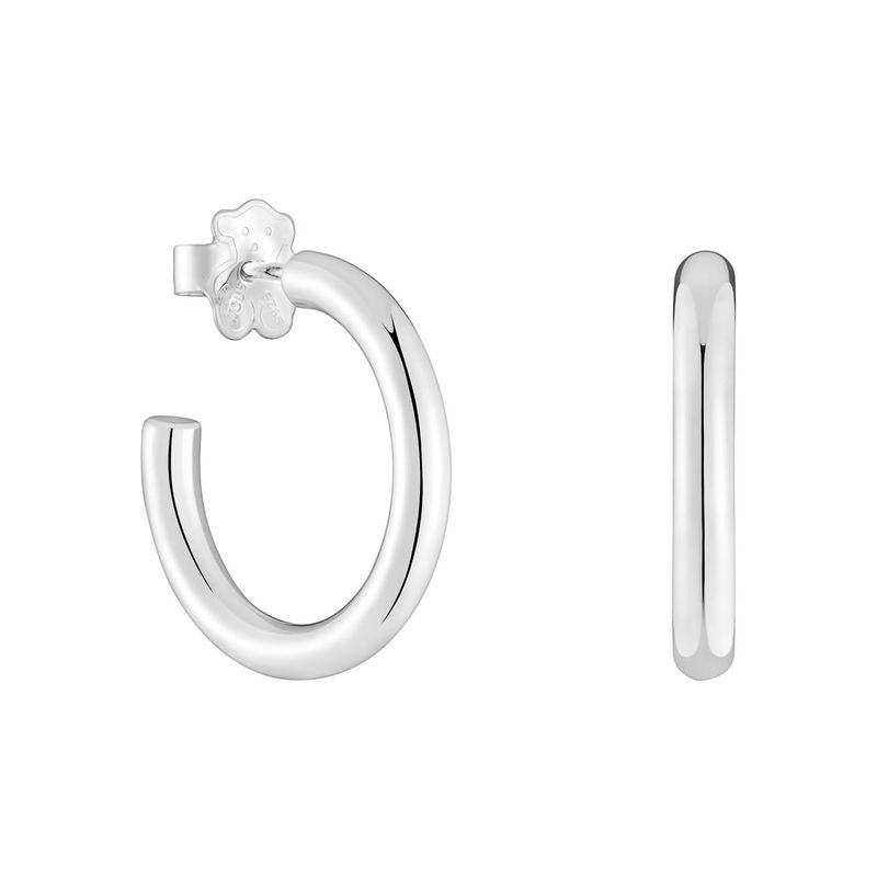 TOUS - Aretes aro cortos de plata 15 mm Basicos