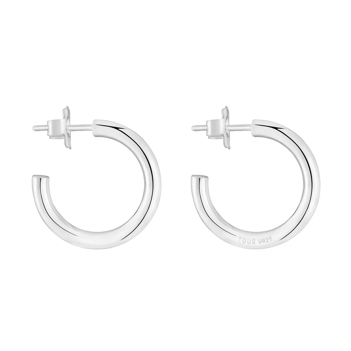 TOUS - Aretes aro cortos de plata 15 mm Basicos
