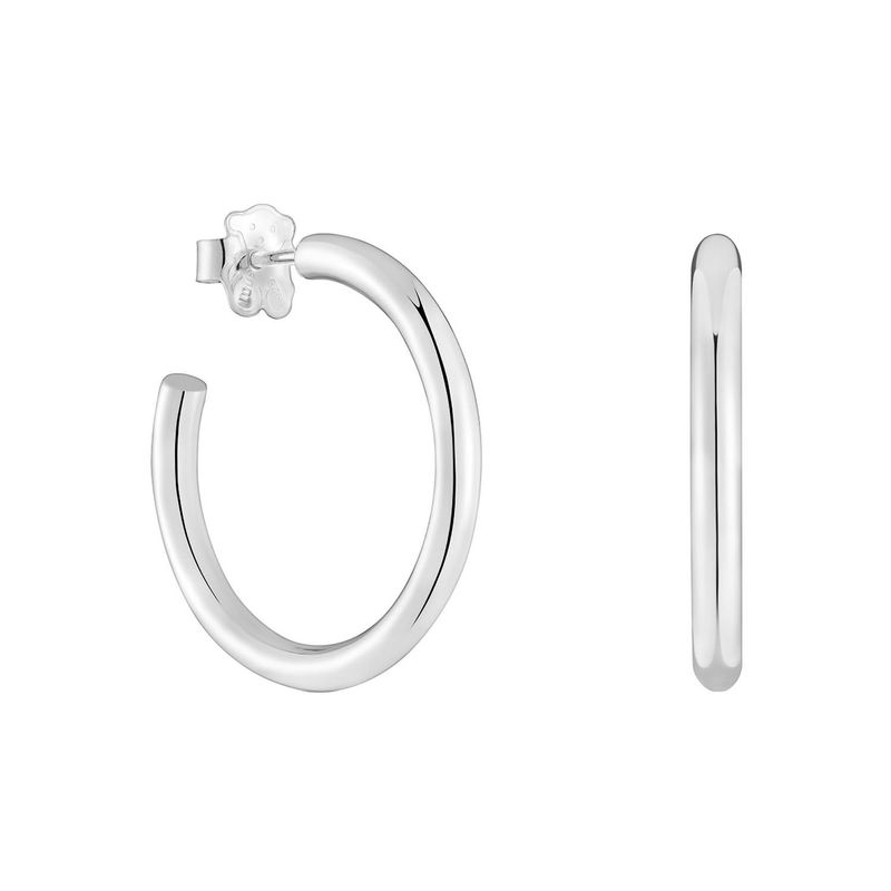 TOUS - Aretes de aro largos de plata 24 mm Basicos