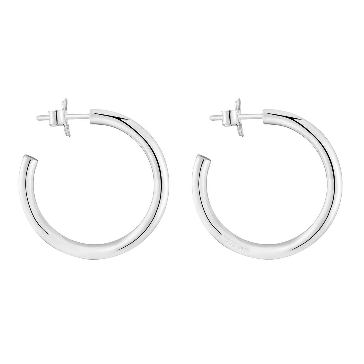 TOUS - Aretes de aro largos de plata 24 mm Basicos