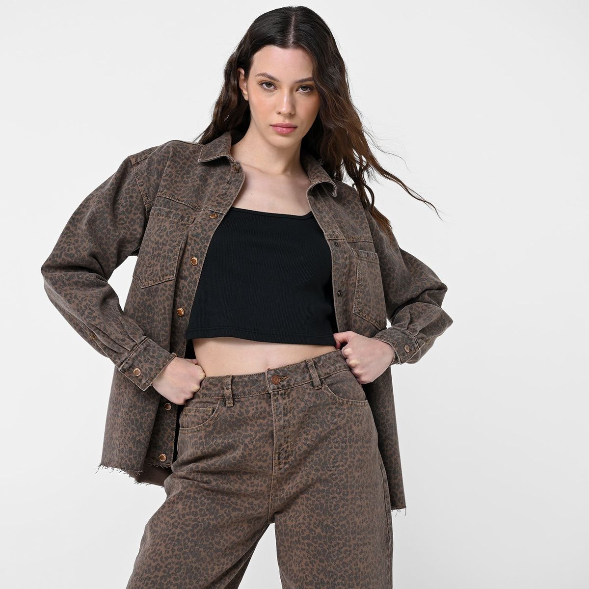 DENIMLAB - Chaqueta Mujer Animal print Oversize Algodón Denimlab