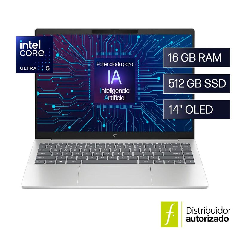 HP - Portátil HP Pavilion Plus | Intel Core Ultra 5 | 16GB RAM | 512GB SSD Almacenamiento| Windows 11 | 14 pulgadas | 14-ew1000la | Computador portátil