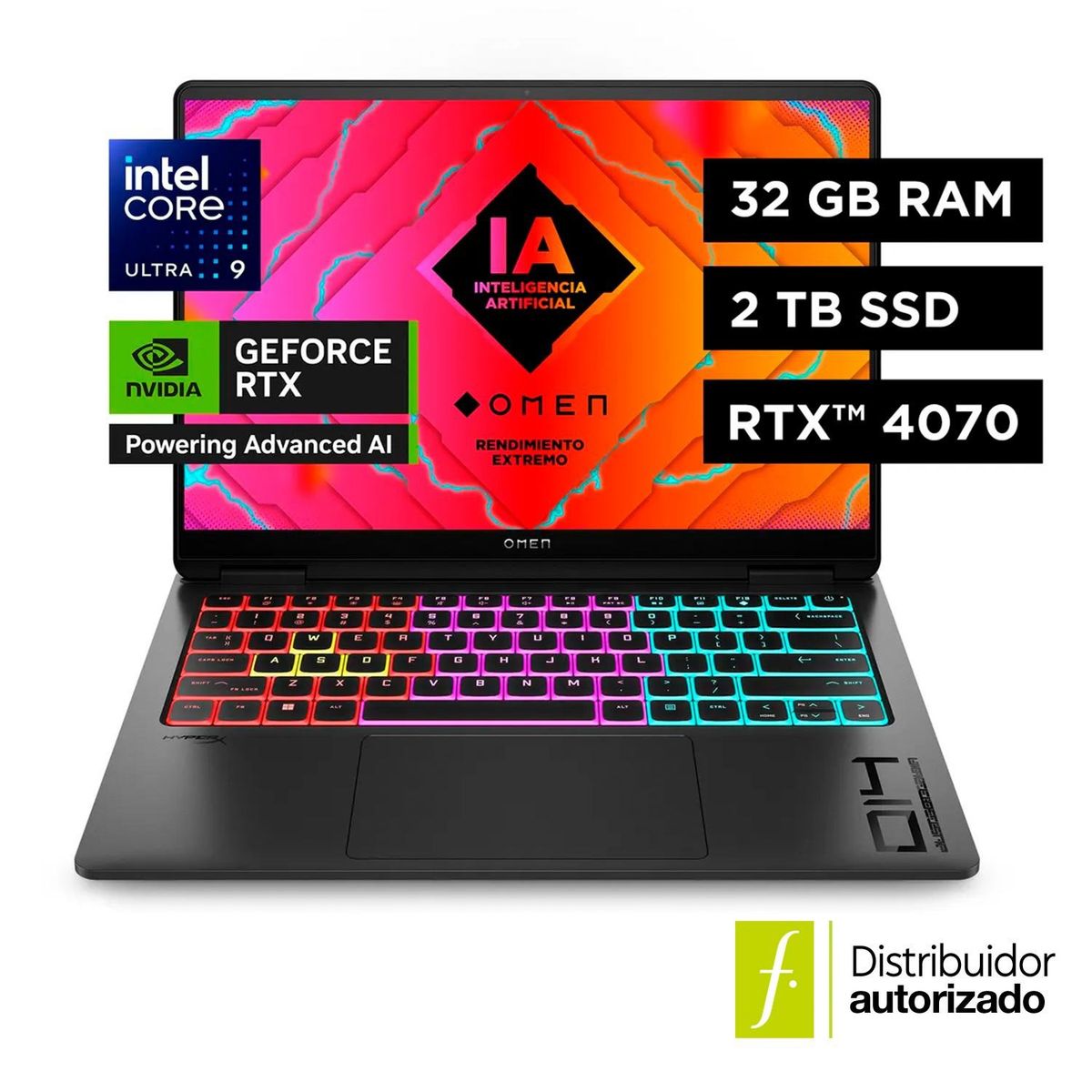 HP - Portátil HP OMEN Transcend | Intel Core Ultra 9  | 32GB RAM | 2TB SSD Almacenamiento| Windows 11 | 14 pulgadas | 14-fb0004la| Computador portátil | NVIDIA GeForce RTX 4070