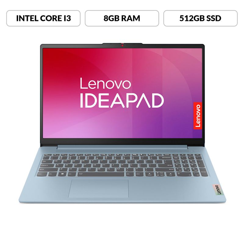 LENOVO - Portátil Lenovo Ideapad Slim 3 | Intel Core i3 | 8GB de RAM | 512GB SSD de Almacenamiento | Windows 11 | Pantalla 15.6 pulgadas | IP Slim 3 | Computador Portátil
