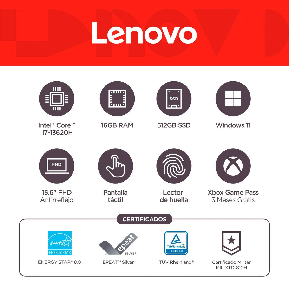 LENOVO - Portátil Lenovo Ideapad Slim 3 | Intel Core i7 Serie H | 16GB de RAM | 512GB SSD de Almacenamiento | Windows 11 | Pantalla 15.6 pulgadas Touch| IP Slim 3 | Computador Portátil
