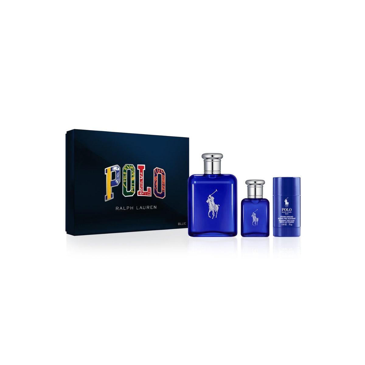 RALPH LAUREN - Set de Perfume Polo Blue Eau de toilette Incluye: Perfume 125 ml + Perfume Tamaño Viajero + Desodorante