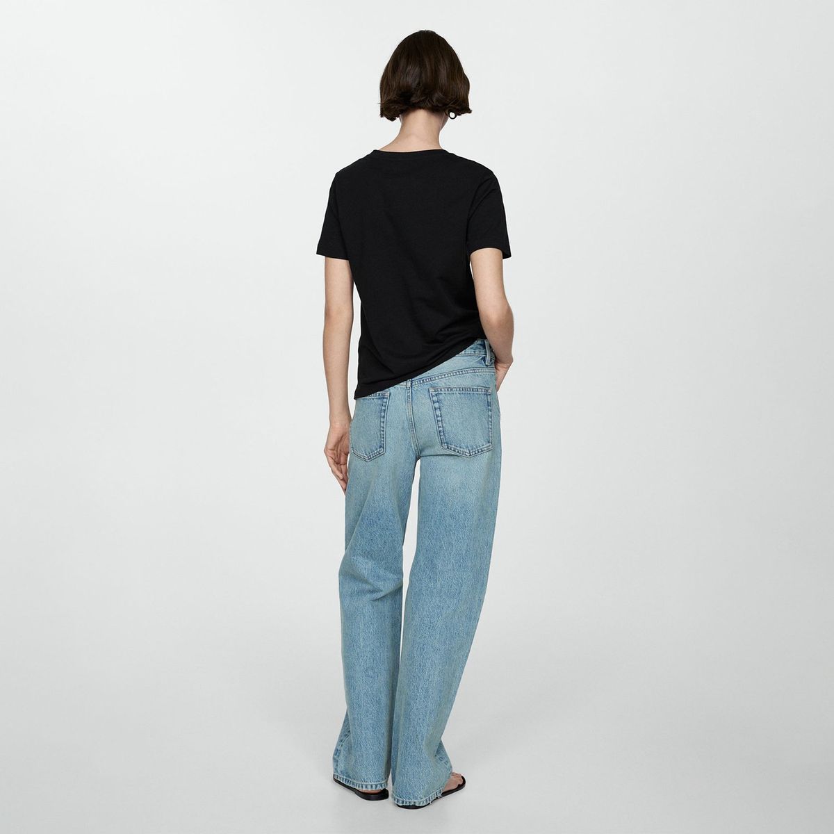 MANGO - Camiseta Mujer Manga corta de Algodón MANGO