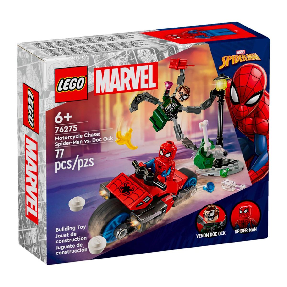 LEGO - Set de Lego Persecucion Moto SpiderMan por 77 Piezas para mayores 6 años